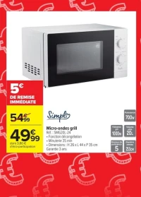 Micro-ondes grill Simpl