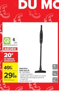 Aspirateur balai sans fil Medek