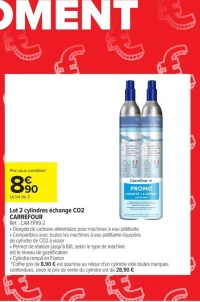 Lot 2 cylindres échange CO2 Carrefour