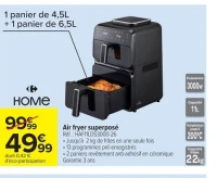 HOME Air fryer superposé HAF11LDS3000-26
