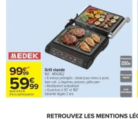 Medek Grill viande MDGR62