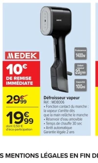 Défroisseur vapeur Medek MD8006