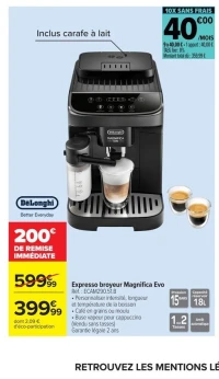 Expresso broyeur Magnifica Evo DeLonghi