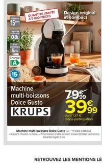 Machine multi-boissons Dolce Gusto Krups YY3888FD MINI ME