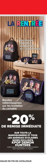 Maroquinerie et tous les agendas scolaires noirs exclusifs KPOP Demon Hunters