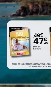 Coffret Cadeau Wonderbox Loisirs en Duo