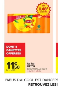 Ice Tea LIPTON Saveur Pêche