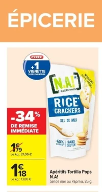 Apéritifs Tortilla Pops N.A! Sel de mer ou Paprika, 85 g.