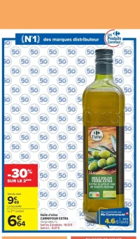 Huile d'olive CARREFOUR EXTRA Vierge extra, 1 L.