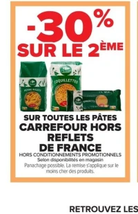 Pâtes CARREFOUR HORS REFLETS DE FRANCE