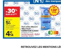 Thon entier Albacore 'Maxi Pack' Carrefour Classic