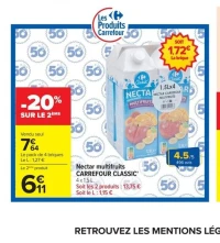 Nectar multifruits CARREFOUR CLASSIC'