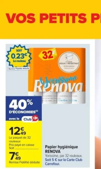 Papier hygiénique RENOVA Yorissime