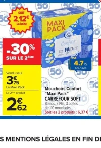 Mouchoirs Confort "Maxi Pack" CARREFOUR SOFT