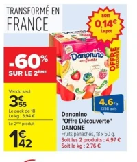 Danonino "Offre Découverte" DANONE Fruits panachés