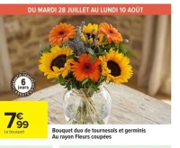 Bouquet duo de tournesols et germinis
