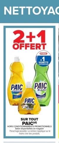 Liquide vaisselle PAIC (Multi Action, Bi-Activ, Intense Pro)