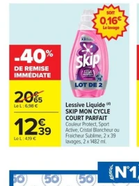 Lessive Liquide SKIP MON CYCLE COURT PARFAIT