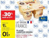 Riz au lait CARREFOUR ORIGINAL