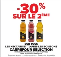 Les nectars et toutes les boissons Carrefour Selection