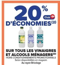 Vinaigres et alcools ménagers