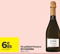 Vin pétillant Prosecco RICCADONNA Blanc, 75 cl.