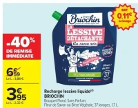 Recharge lessive liquide Briochin Bouquet Floral, Sans Parfum, Fleur de Savon ou Brise Végétale