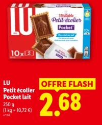 Biscuits Petit écolier Pocket lait LU