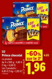 Biscuits Prince chocolat LU