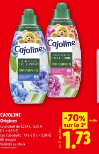 Adoucissant Cajoline Origines