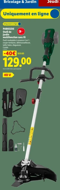 Parkside Outil de jardin multifonction sans fil 40 V
