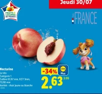 Nectarine jaune ou blanche