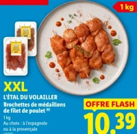 L'Étal du Volailler Brochettes de médaillons de filet de poulet