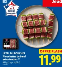L'Étal du Boucher 7 brochettes de bœuf extra-tendres