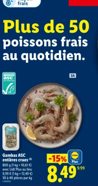 Gambas ASC entières crues