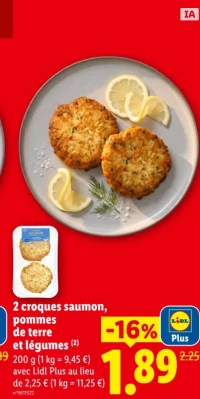 2 croques saumon, pommes de terre et légumes