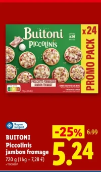 Piccolinis jambon fromage Buitoni