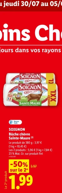 Bûche chèvre Sainte-Maure Soignon