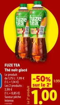 FUZE TEA Thé noir glacé Saveur pêche intense