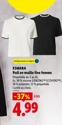 Esmara Pull en maille fine femme