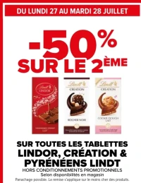 Tablettes de chocolat Lindor, Création & Pyrénéens Lindt