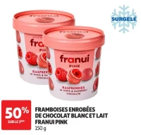 FRAMBOISES ENROBÉES DE CHOCOLAT BLANC ET LAIT FRANUI PINK
