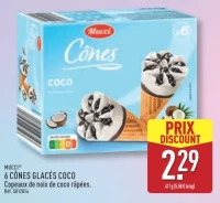 Mucci 6 Cônes Glacés Coco