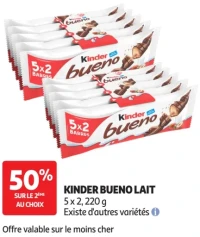 Kinder Bueno Lait 5 x 2, 220 g