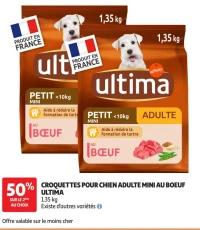 Croquettes pour chien adulte mini au boeuf Ultima