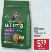 Ultima Croquettes Chat Stérilisés Au Saumon