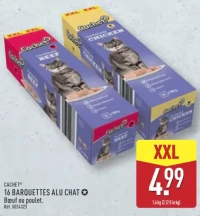 Cachet 16 Barquettes Alu Chat Boeuf ou poulet