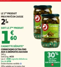 Cornichons extra fins aux 5 aromates Auchan