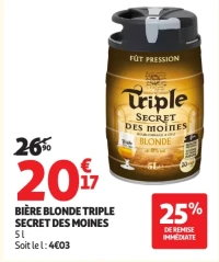 Bière blonde triple Secret des Moines