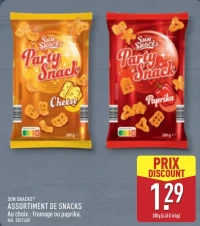 Sun Snacks Assortiment de snacks au fromage ou paprika